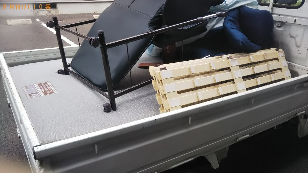 【出雲市斐川町】ハンガーラック、シングルベッドマットレス等の回収